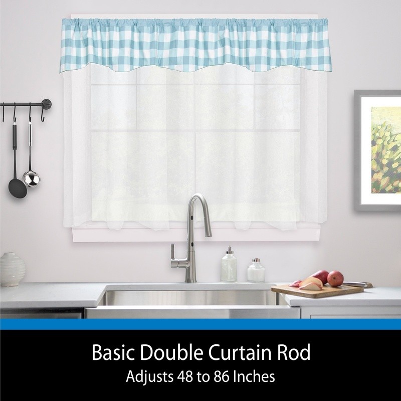 Adjustable Metal Wrap Around Double Curtain Rod Set W/ Mounting Hardware New