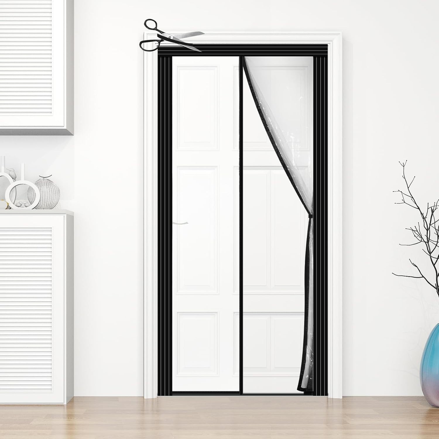 Magnetic Auto Closer Door Curtain 34″-39″ x 81″-84″ for Summer & Winter Comfort