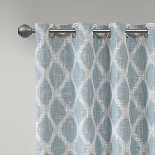 Blakesly Blackout Curtains Patio Window, Ikat 100″W x 84″L (Pack of 1) Aqua