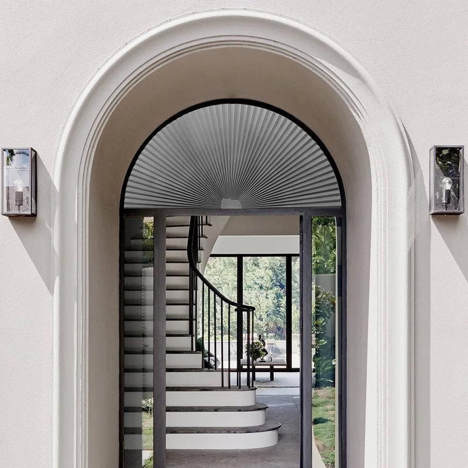 Arch Window Pleated Blinds Easy Cut and Install Pleated Shades Fliterling Lin…