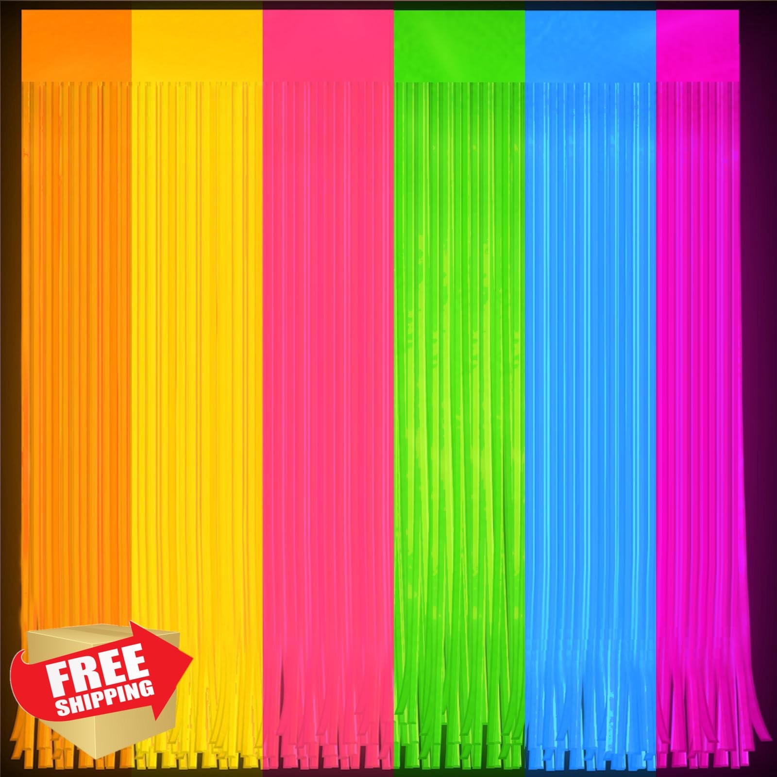 Demonwer Glow Curtains 6.6×3.3 Ft Colorful