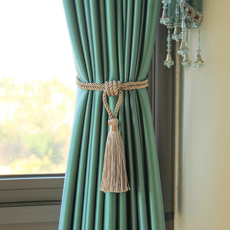 1Pc Handmade Tassel Curtain Tieback Room Accessories Gold Curtain Buckle Rope Ho