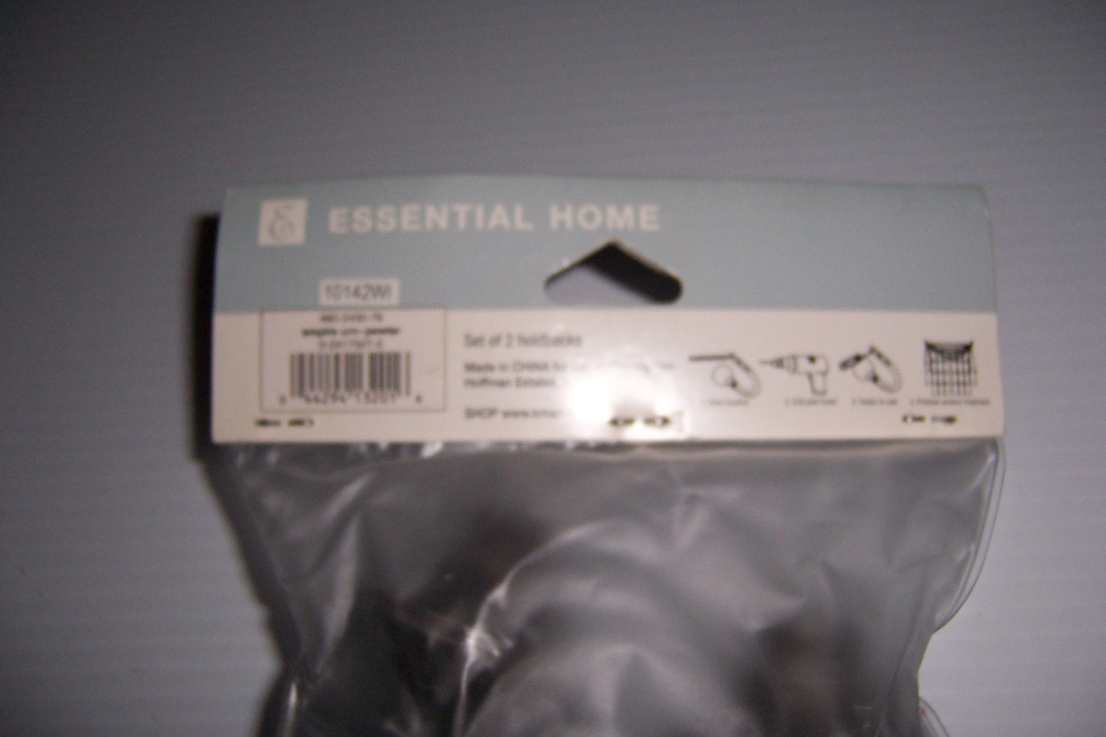ESSENTIAL HOME SET OF 2 EMPIRE URN PEWTER CURTAIN HOLDBACKS NEW IN PACKAGE!
