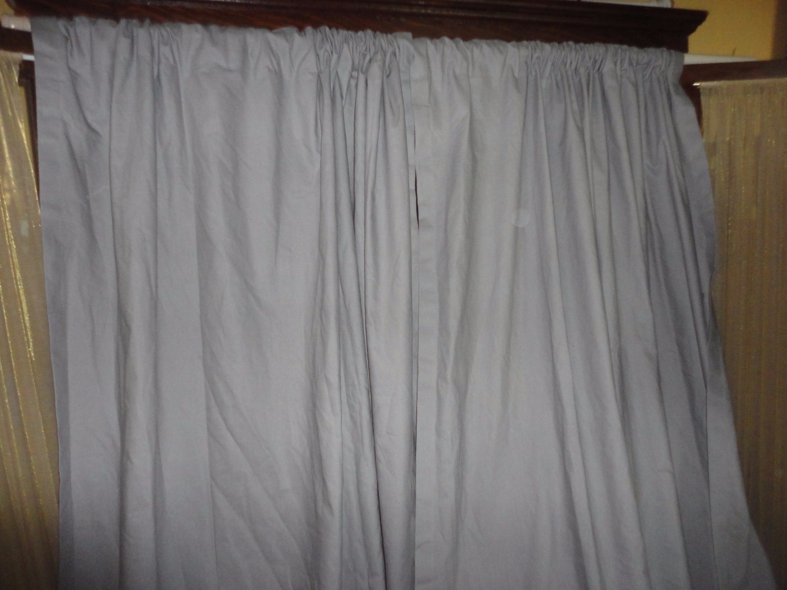 TOMMY HILFIGER LIGHT-MEDIUM GRAY (PAIR) UNLINED WINDOW PANELS 48 X 94