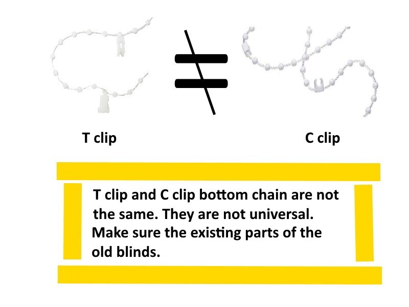 T Clip Vertical Blind Bottom Chain, White Vertical Blinds Chain for 89mm Slats