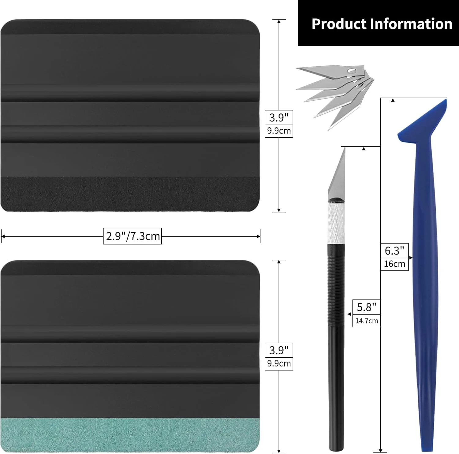 Amzdepot Window Tint Kit, Professional Car Wrap Kit | Felt Squeegee and Felt Rep