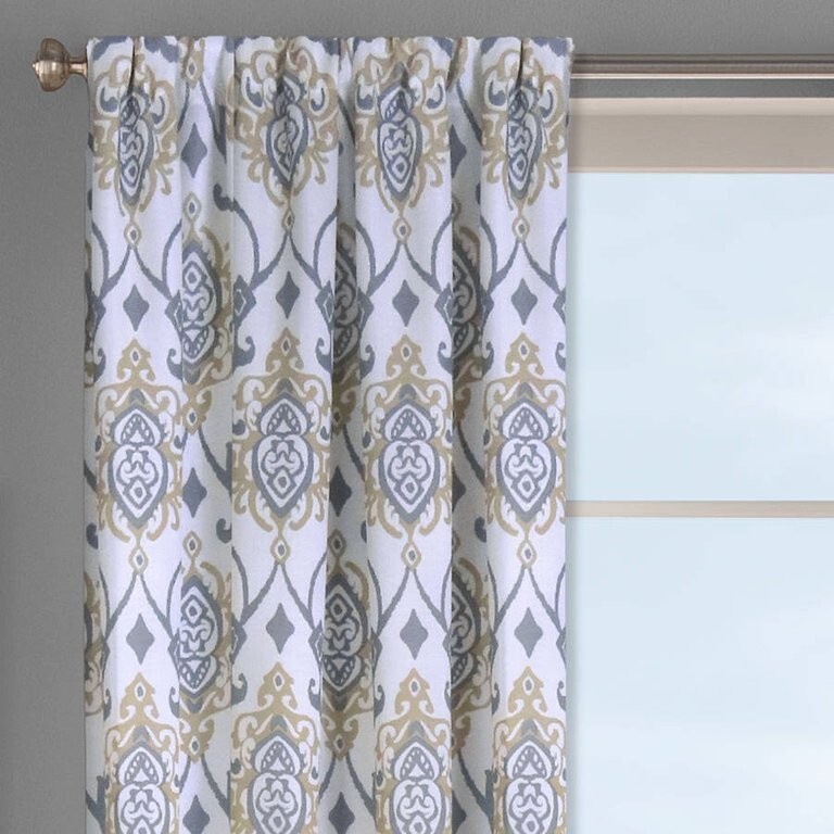 Better Homes and Gardens Damask Scroll Single Curtain Panel – 52” x 84”