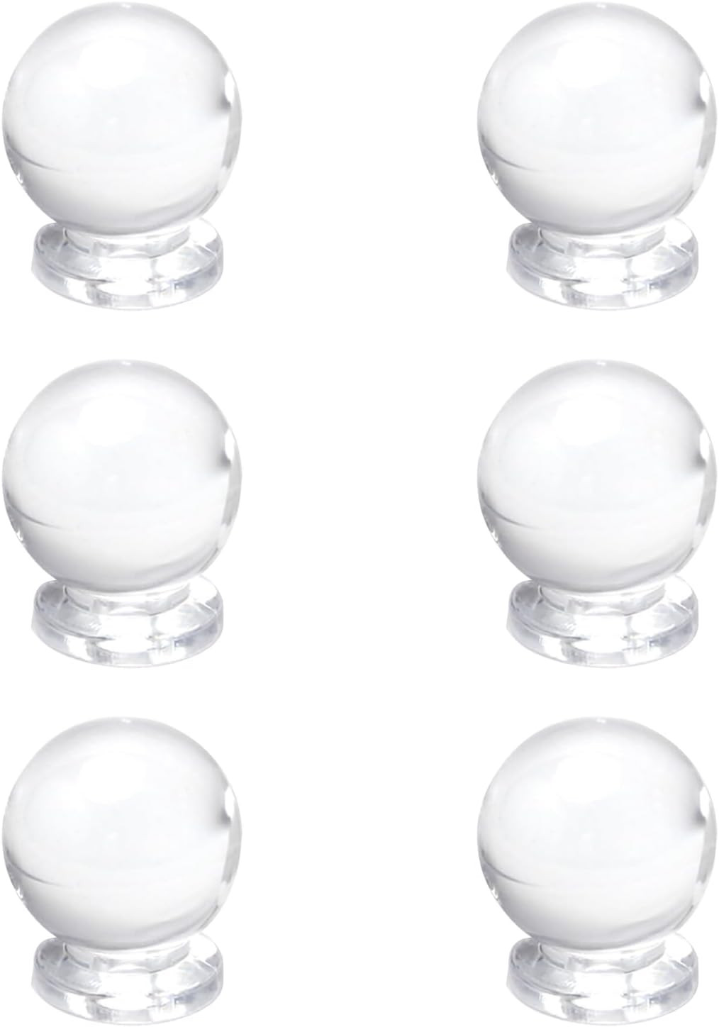 6PCS Self Adhesive Clear Acrylic Cabinet Knobs Stick On Drawer Pull Handles 16mm