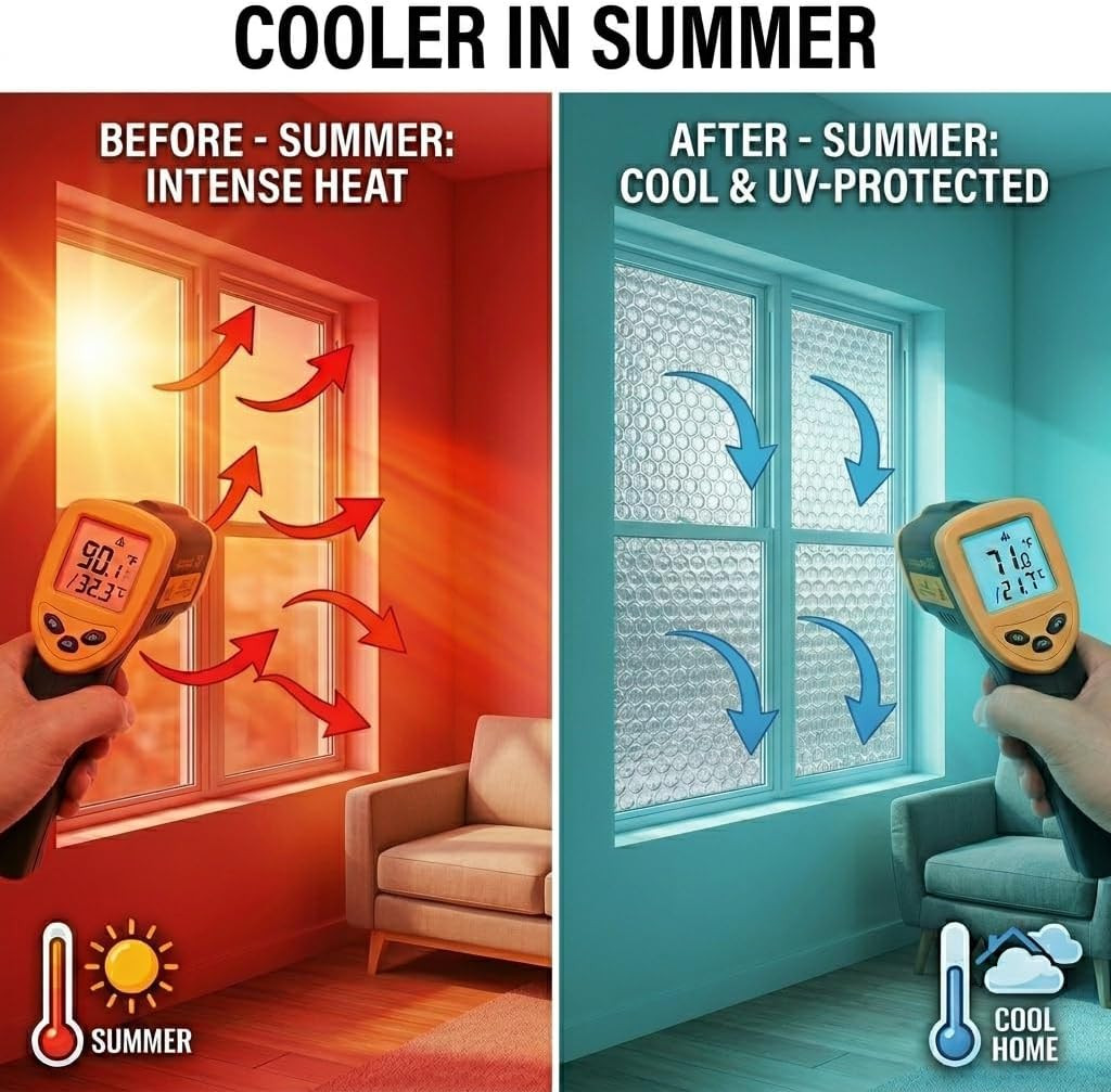 Double Reflective Insulation Roll, Window Insulation for Summer Heat