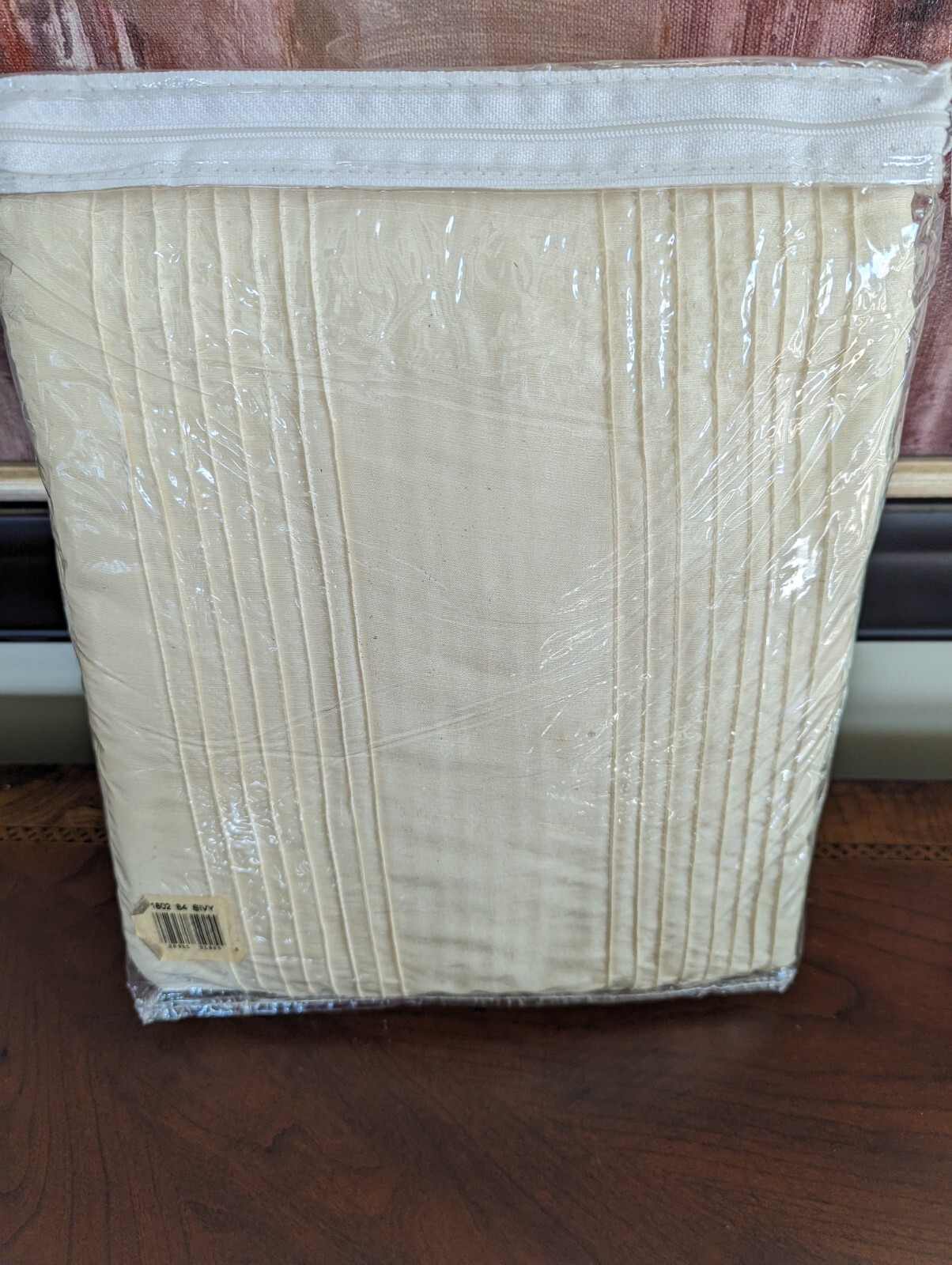 BL Home “Gladwin” 100% Silk 4 Piece Panel & Valance Set Cream Color 84x 84″