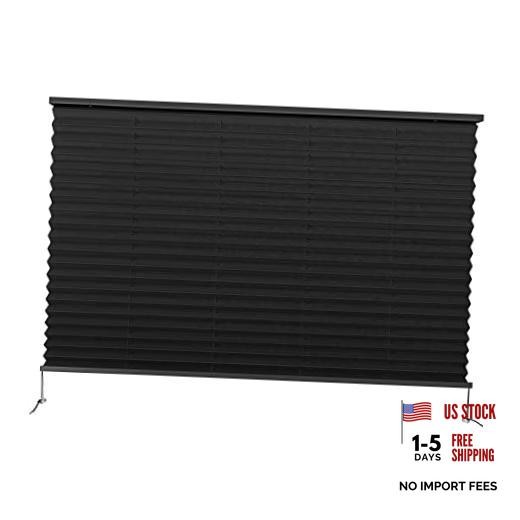 RV Blinds – Pleated Shades, 38″ W x 24″ L Black RV Window Shades 38″W x 24″H