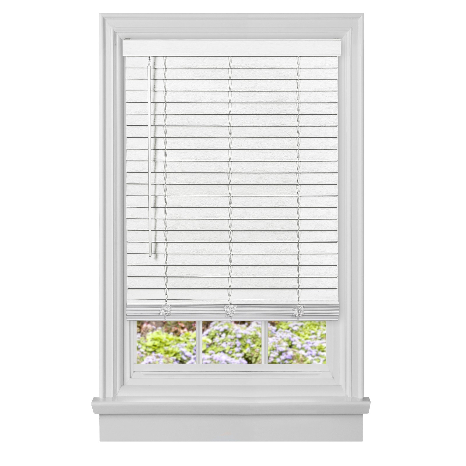 Cordless GII Madera Falsa 2″ Faux Wood Plantation Blind 23×64 – White