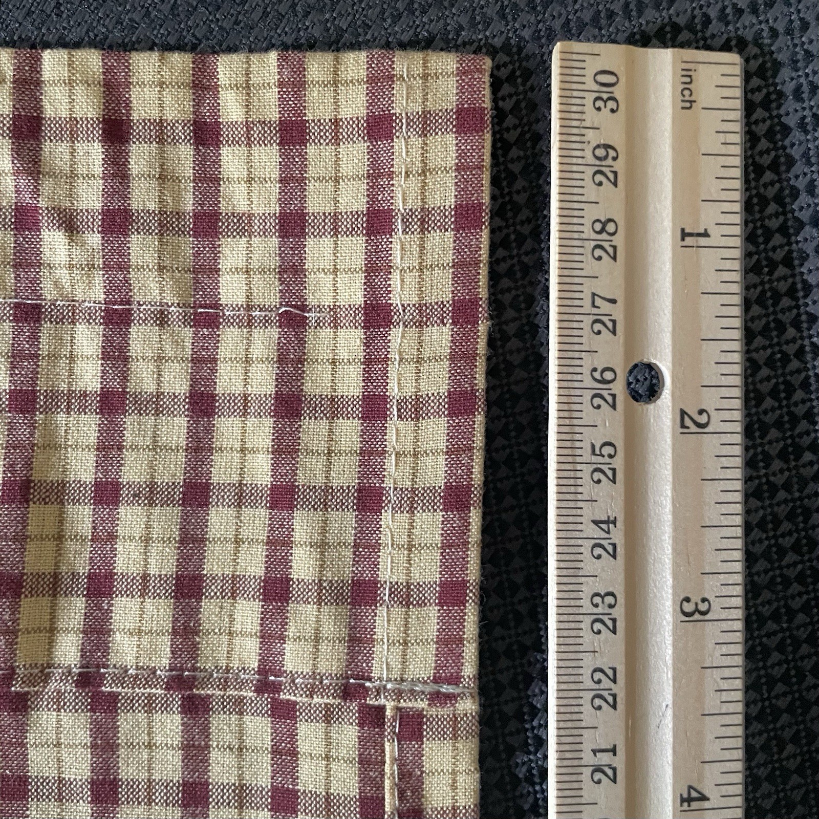 Park Designs 3pc Country Curtain Set 2 Swags & 70″ Valance Red Gingham Cotton