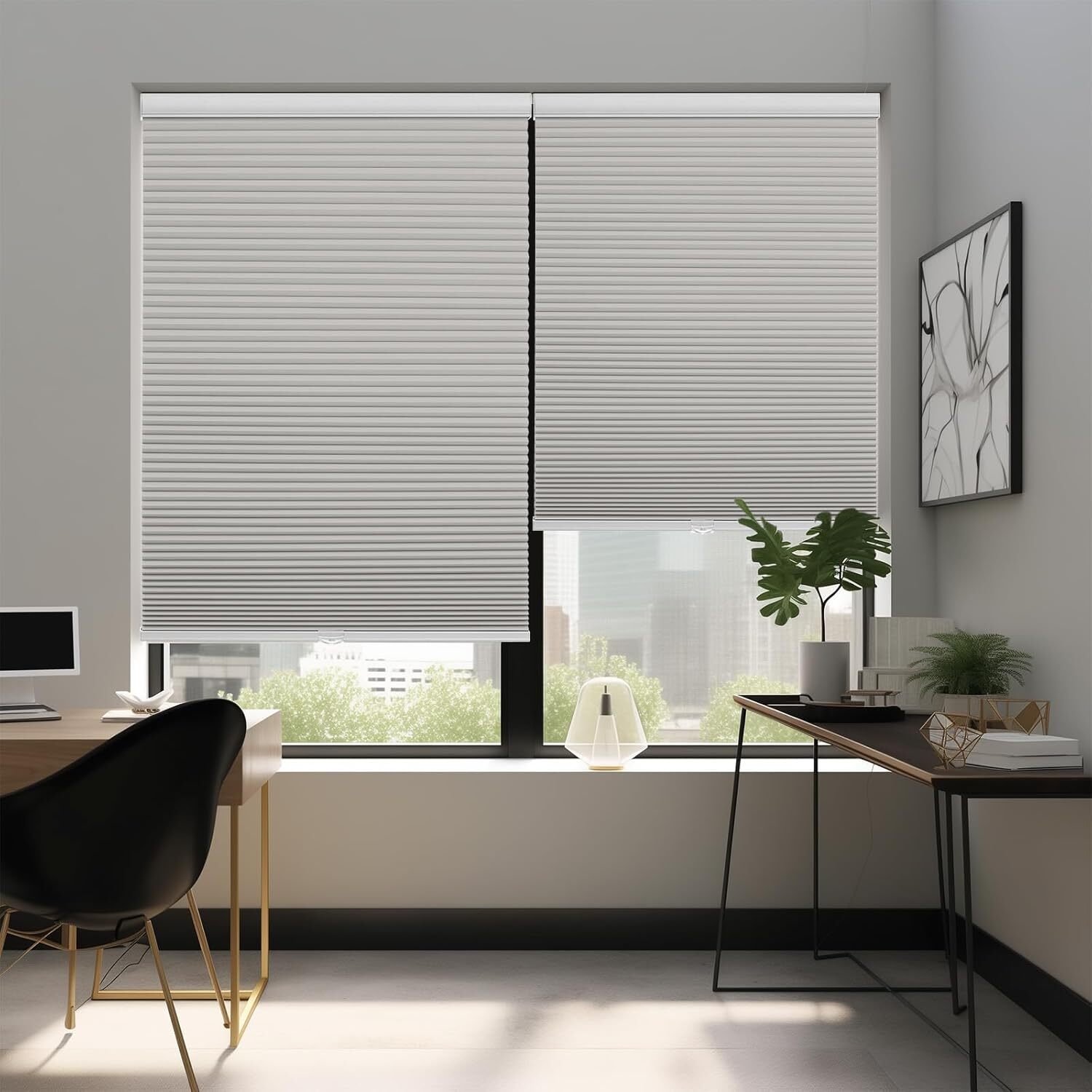 Changshade CUSTOM Made Blackout Cordless Honeycomb Cellular Shades Window Blinds