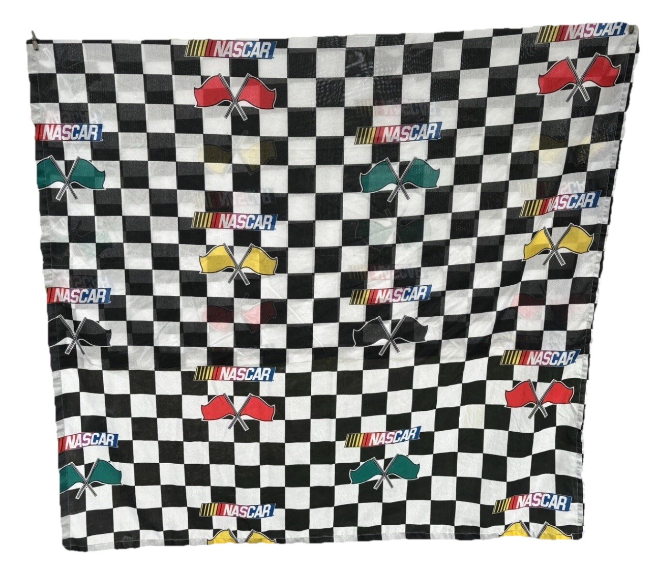 1 Vintage Dan River NASCAR Racing Checkered Flag Curtain 66W x 94L