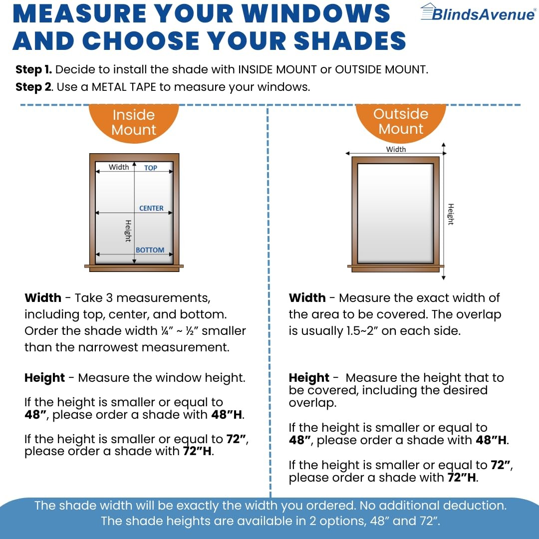 BlindsAvenue Cordless Cellular Shade 22.5×48 Light Filtering Honeycomb Polyester