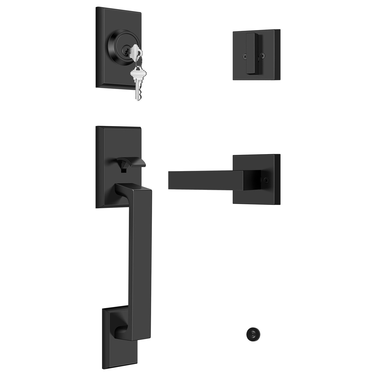 Moquin Square Front Door Handle Set Heavy Duty Entry Door Handleset Keys