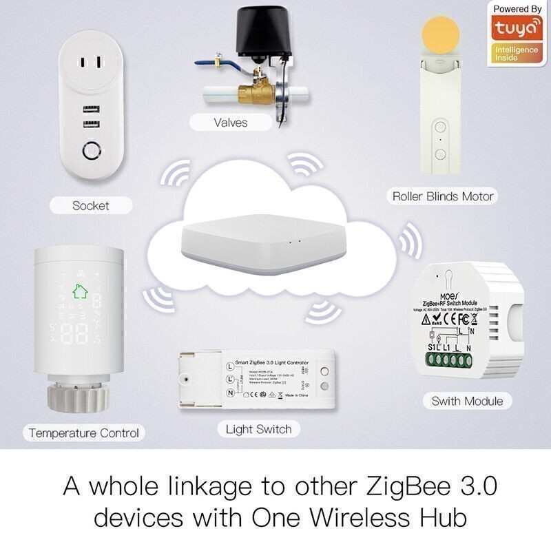ZigBee Smart Motorized Roller Blinds Drive Motor Hub Tuya Smart Life APP Control