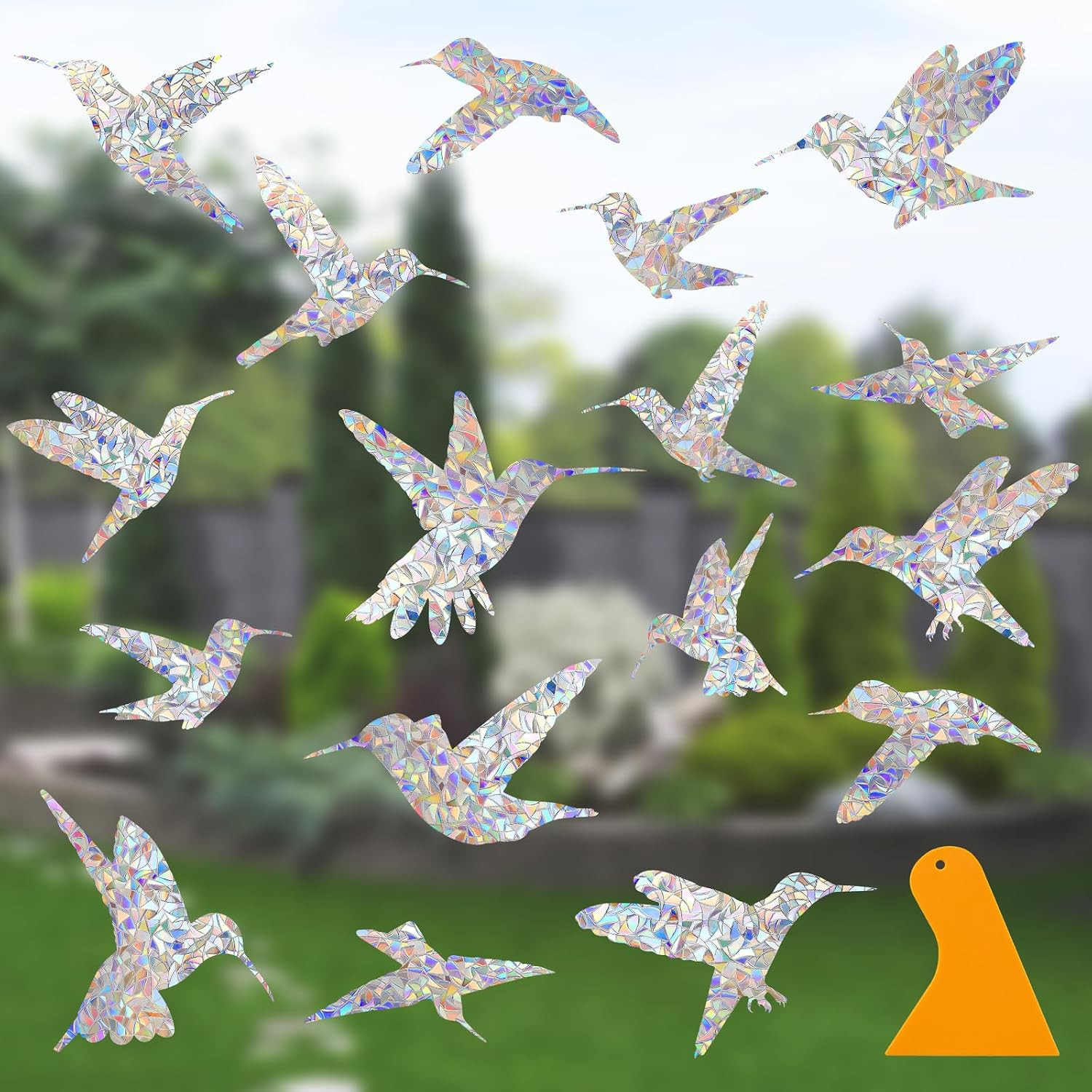 Window Decals to Prevent Birds Strikes, 24 Anti-Collision Rainbow Window Cli…