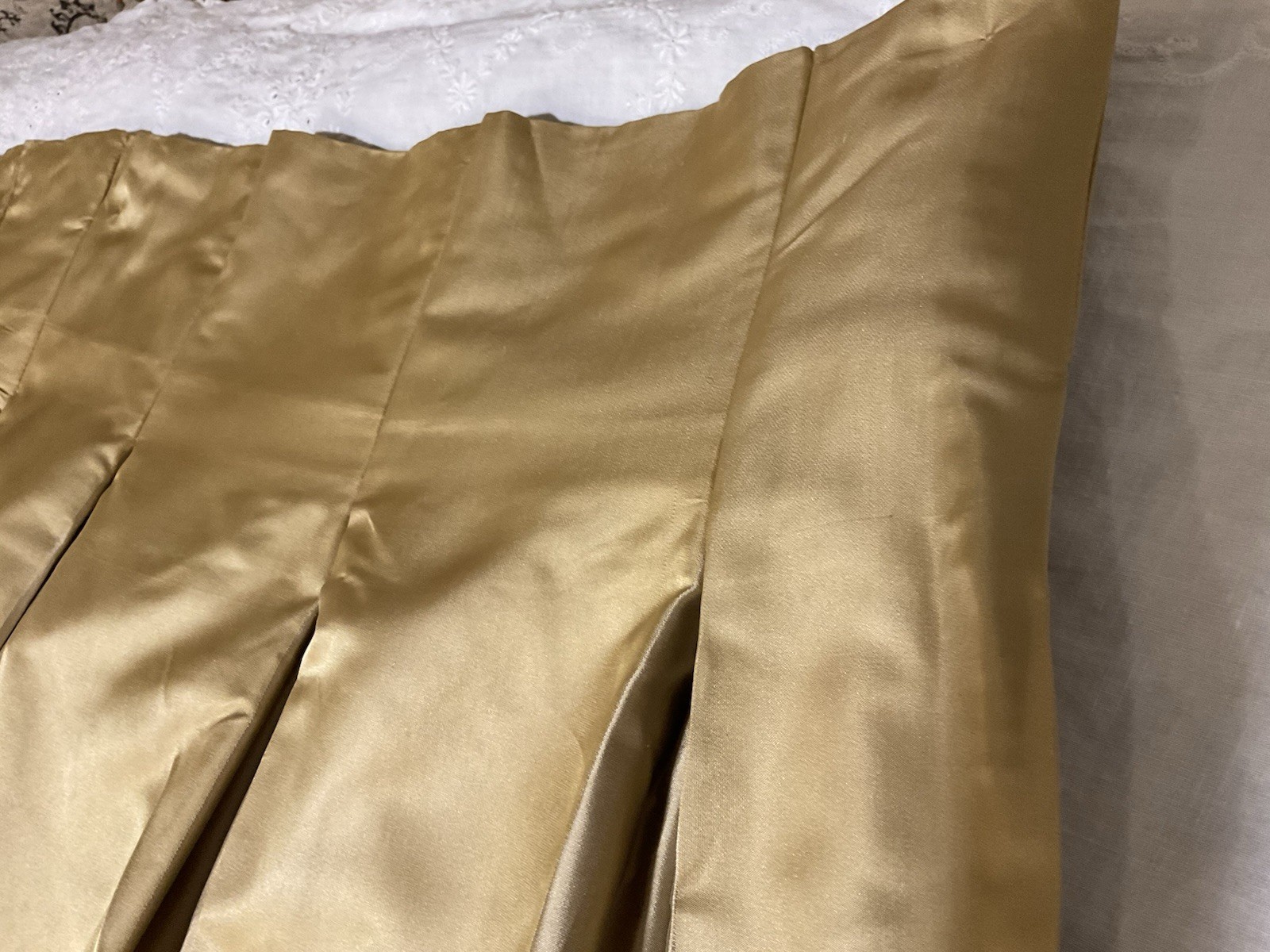 Restoration Hardware Thia Silk CurtainsPleated Interlined Thermal/ Gold/Tan