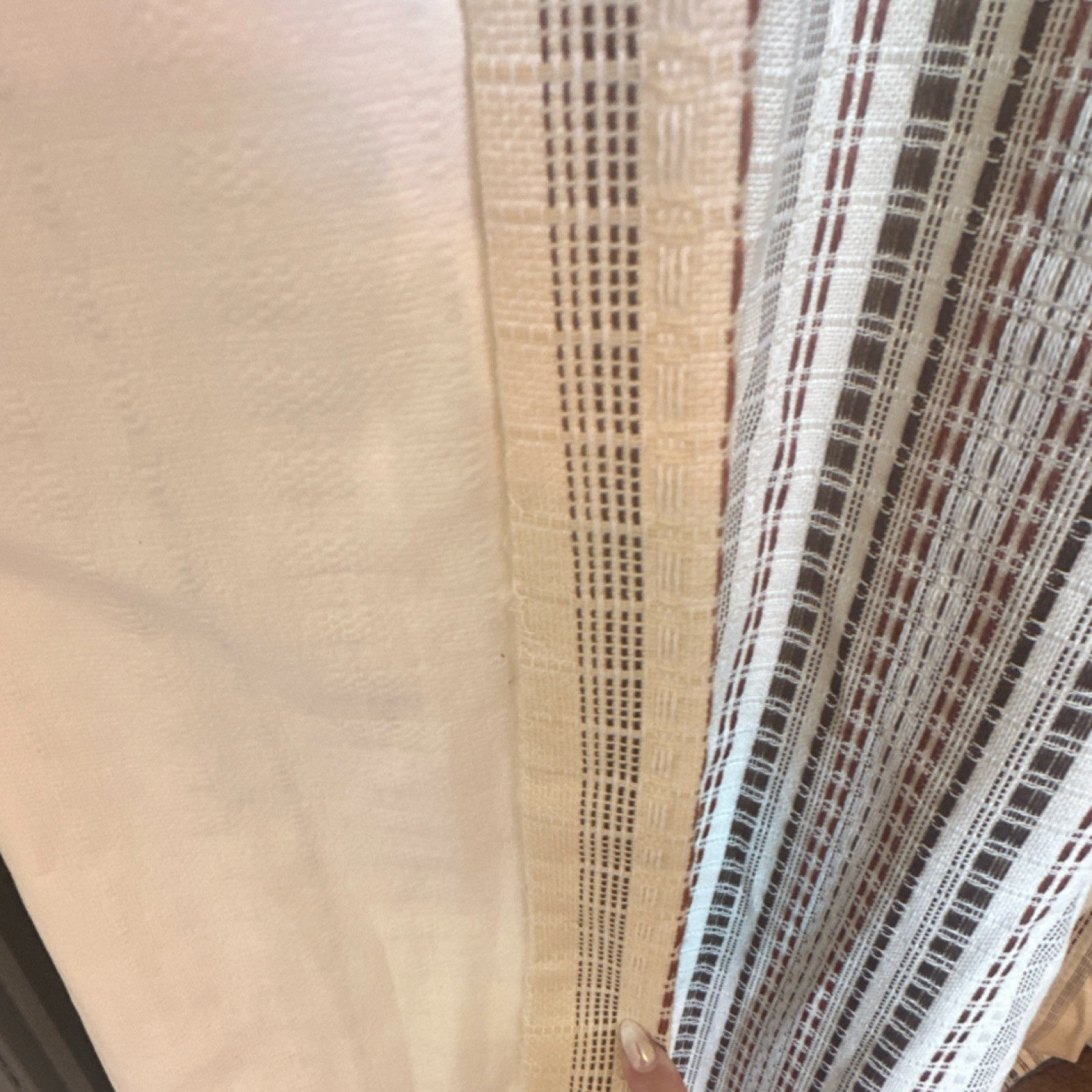 Vintage Striped Pinch Pleat Very Detailed Curtain Beige Brown Cream Heavy 80×85