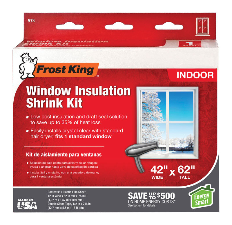 Frost King V73H Plastic Film Indoor Window Insulation Kit 42 x 62 in. with Tape