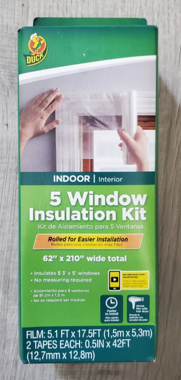Duck Brand Indoor 62 in x 210 in 5 Window Insulation Kit