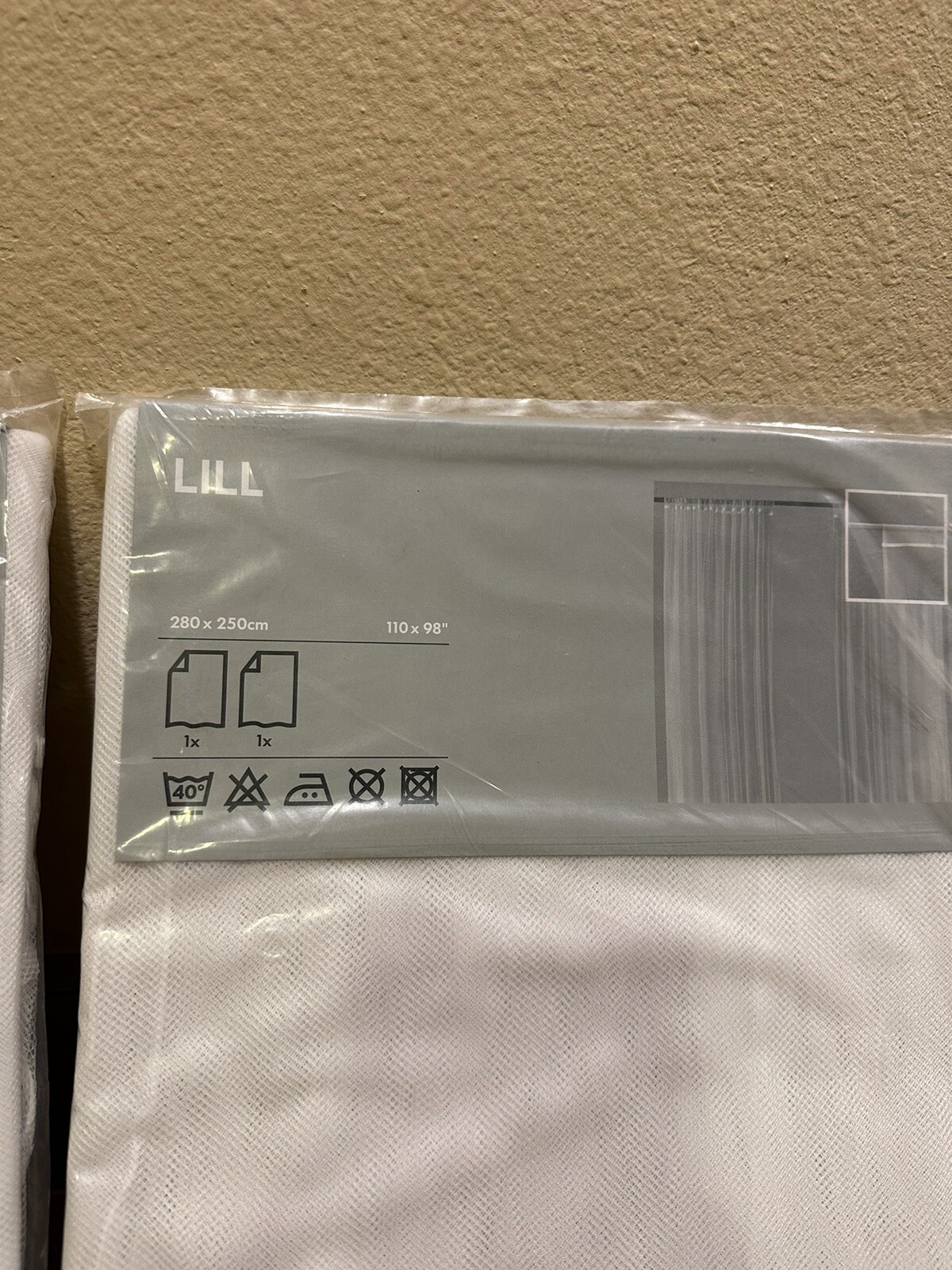 Lot 2 Packages (4 panels) Ikea Lill 110×98 White Sheer Curtain Panel NEW NIP