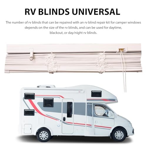 RV Blinds Repair Kit, Pleated Shade Restringing Cord Threading Tool for Brown