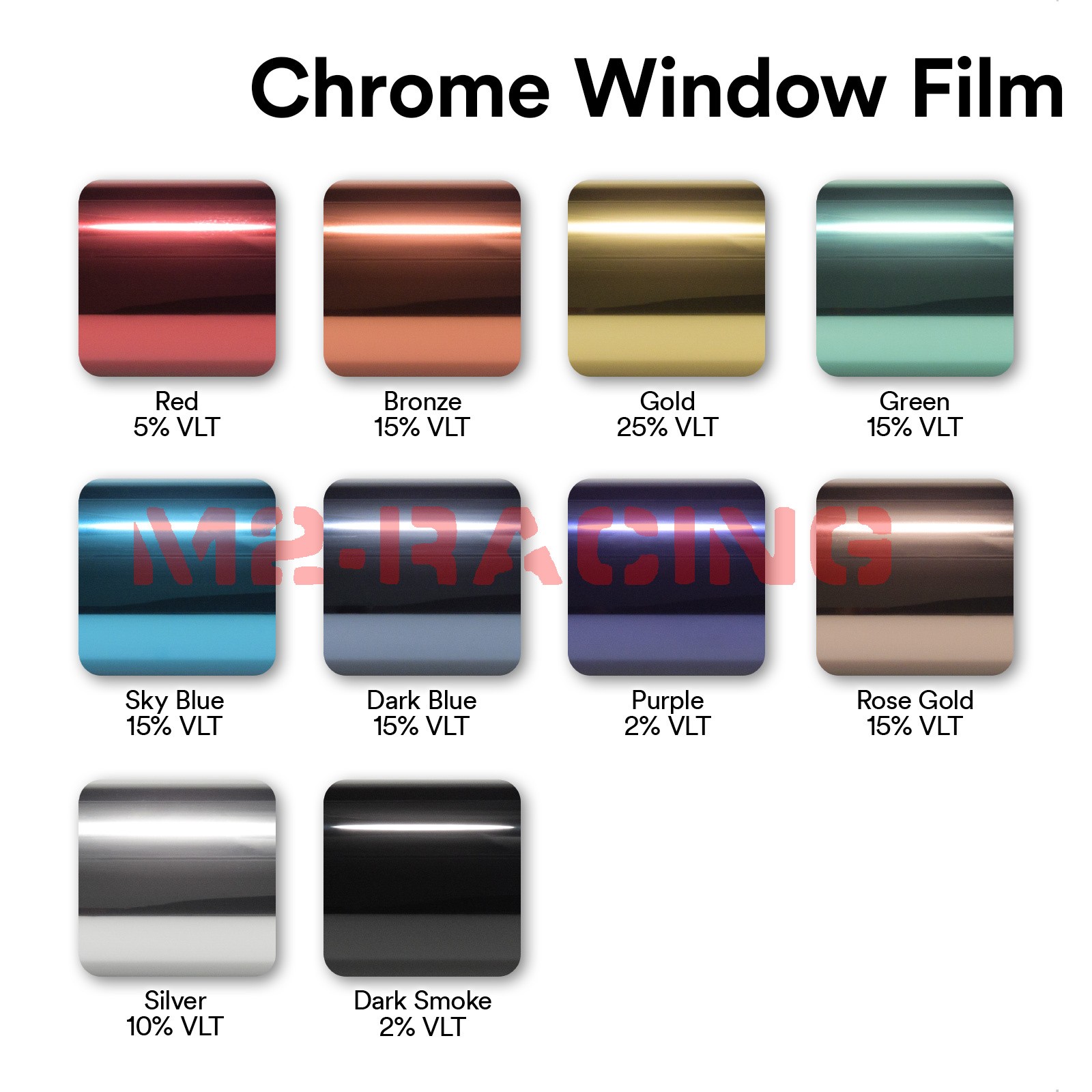 Sky Blue Chrome Window Tint One Way Mirror Film UV Heat Reflective Home Office