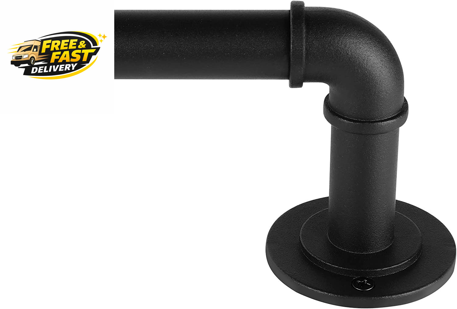 Industrial Curtain Rods for Windows 28 to 48 Inches, Blackout Wrap around ,