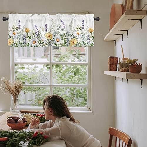 Kitchen Curtain Valance, Lavender Daisy 54″W x 18″L (Pack of 1) Flowersyku1622