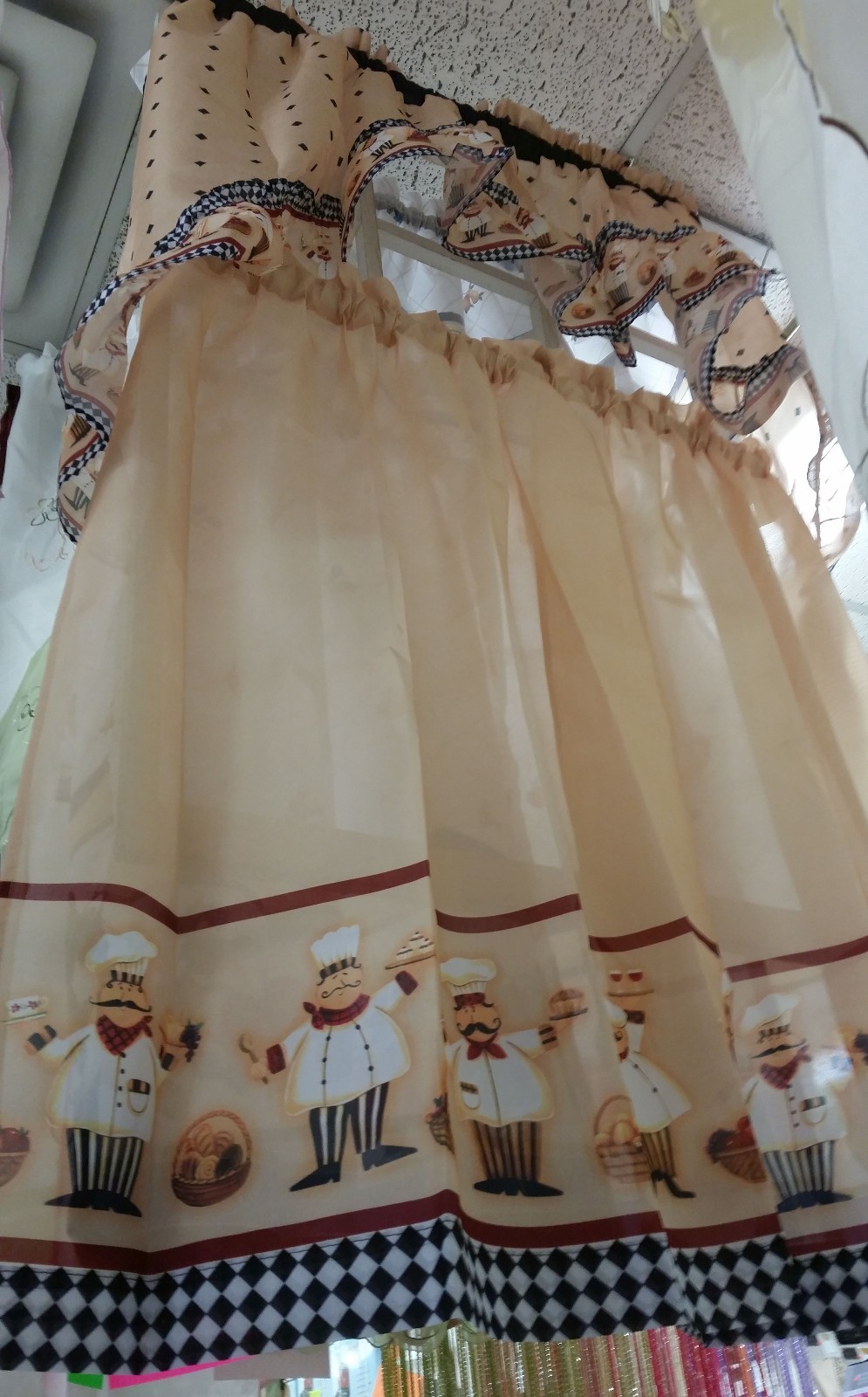 Kitchen Curtains Set: 2 Tiers (57″x36″) & Swag (57″x30″) CUCINA FAT CHEF, Achim