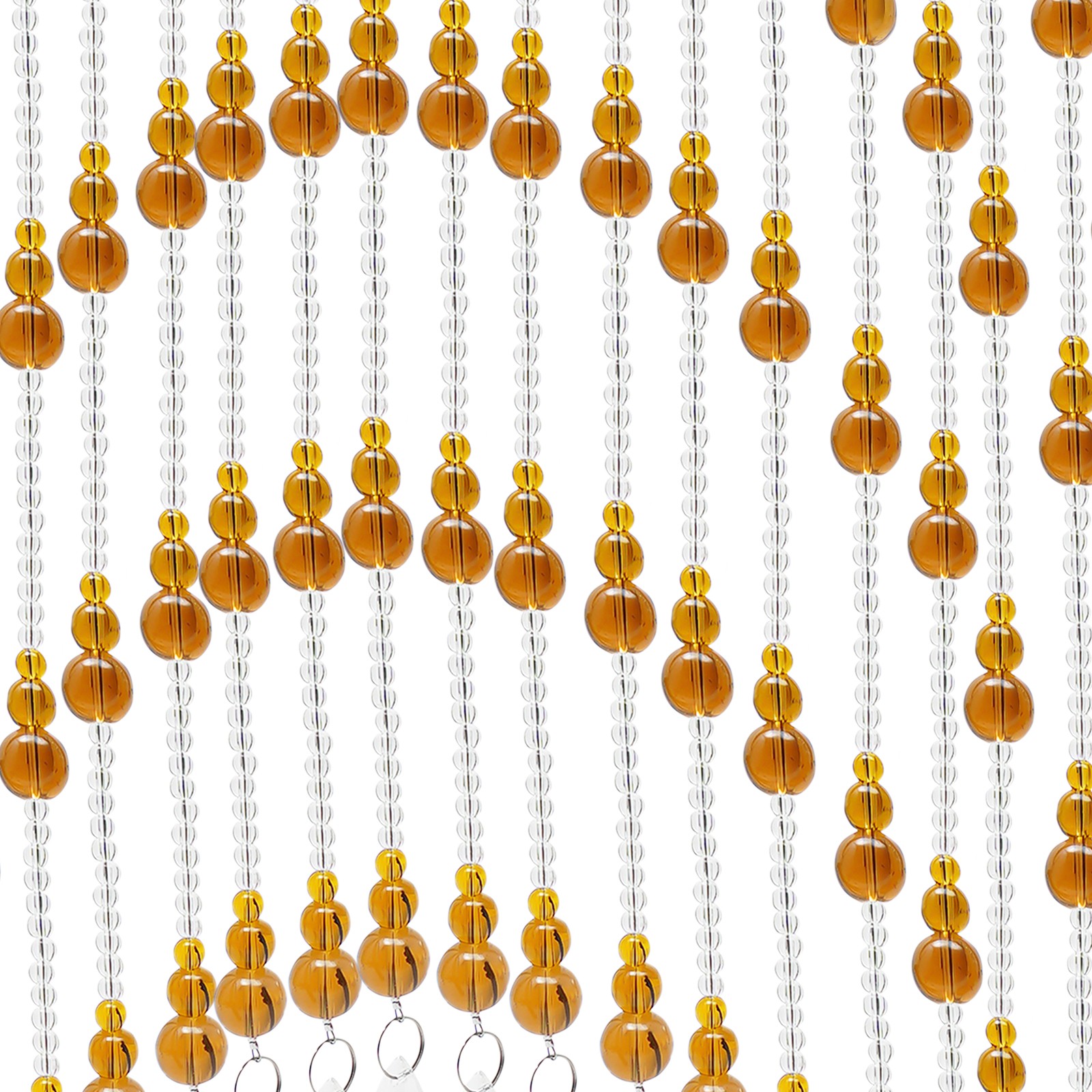 Amber Beaded Door Curtain 25-Strand Crystal Glass Beads Curtain for Home Décor