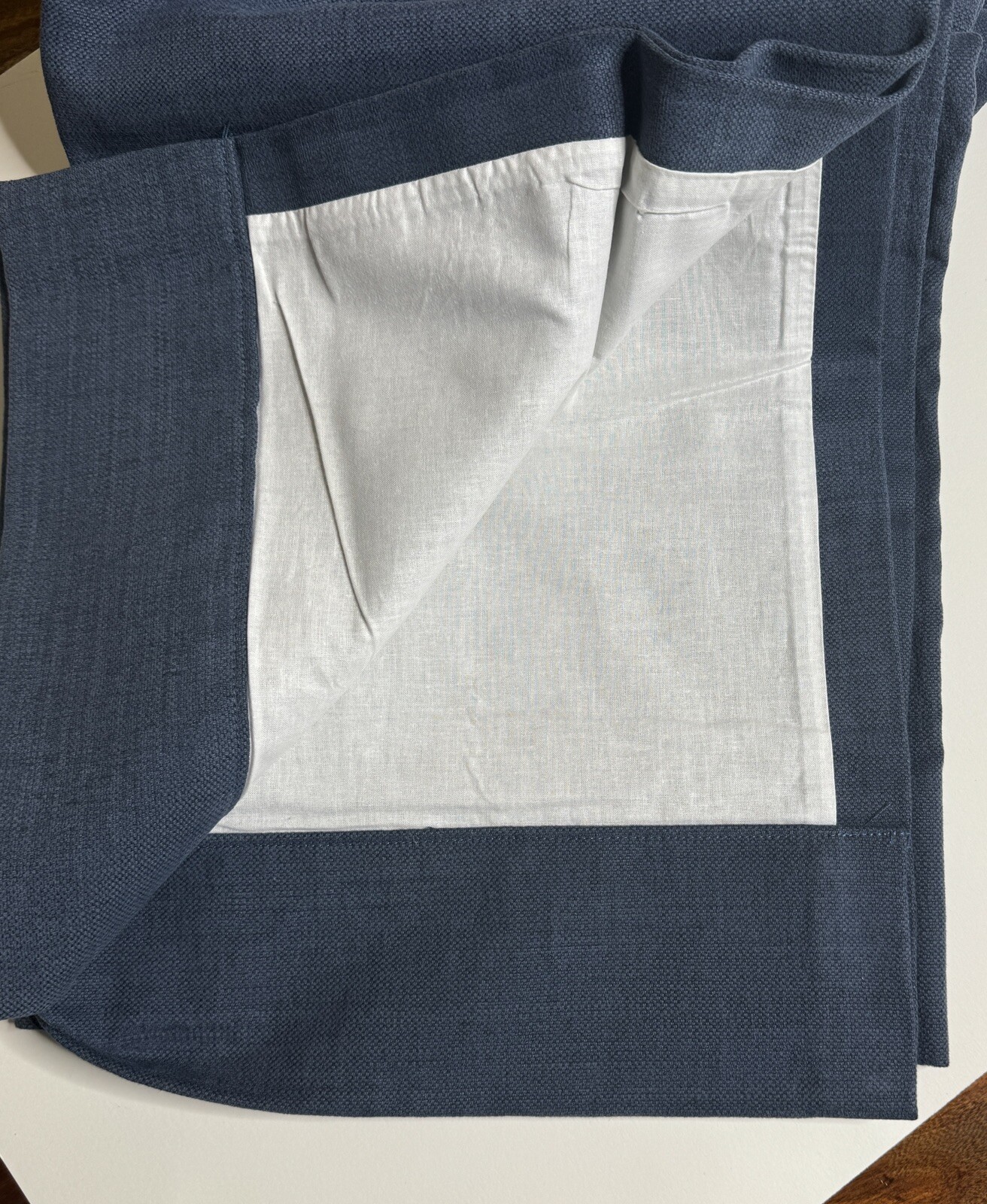 Restoration Hardware Brushed Linen Cotton Drapery 50″W x 108”L Indigo NEW $299