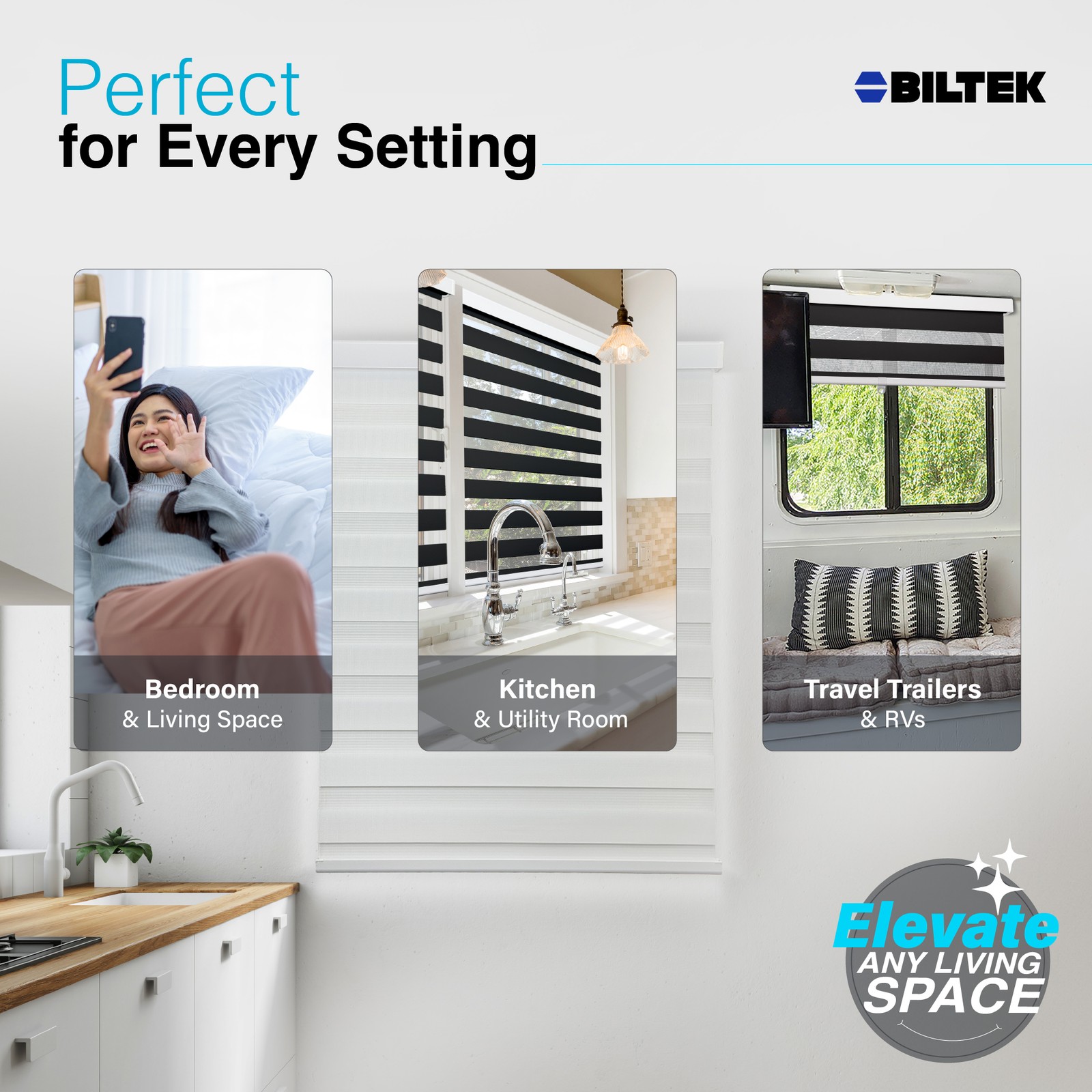 Cordless Zebra Roller Blinds Sheer Shades, Sheer or Privacy – Black, 40″W X 72″H