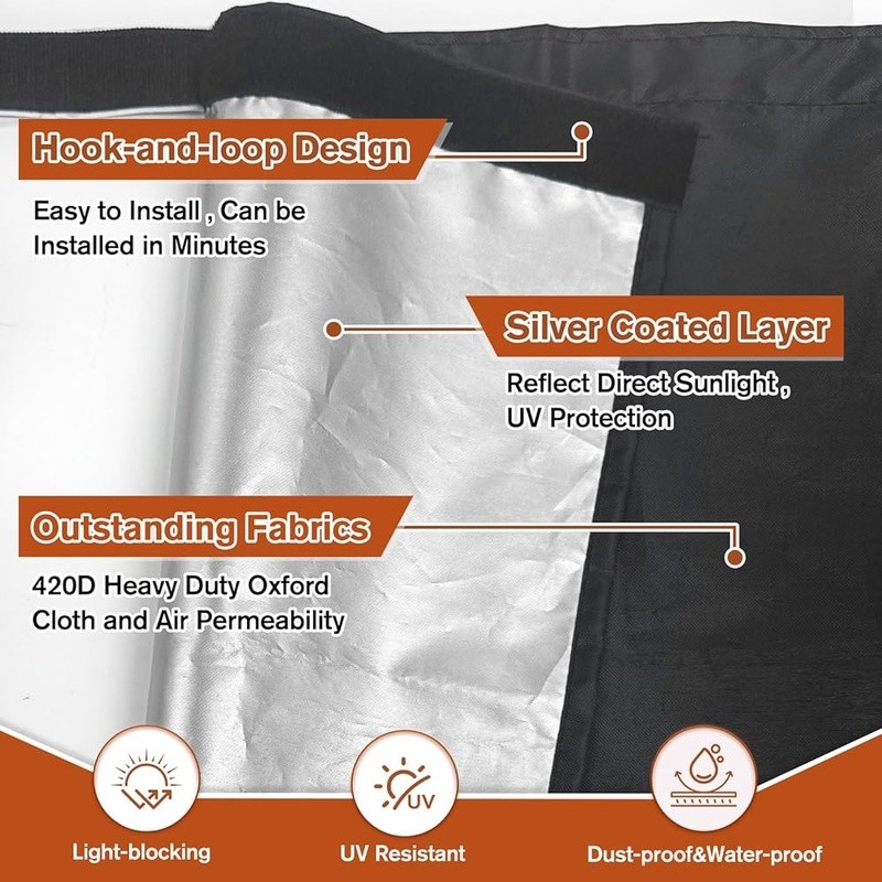 Blackout Curtains Light Blocker Thermal Insulation Self Adhesive Easy Install US