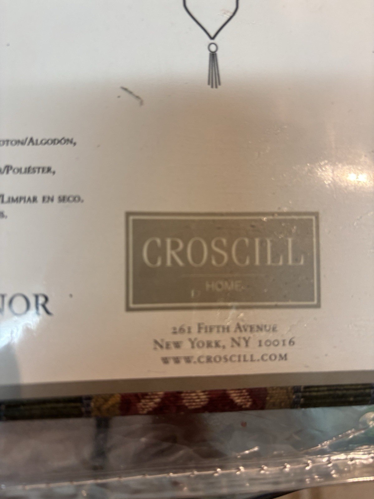 Set of 2 Croscill Dover Manor Dunhill Stripe Demask Ascot Valance Tassel 40×25