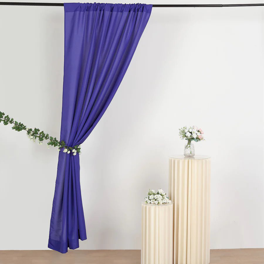 PURPLE 2 Drapery Panels 8 ft Polyester Backdrop CURTAINS Rod Pockets Party