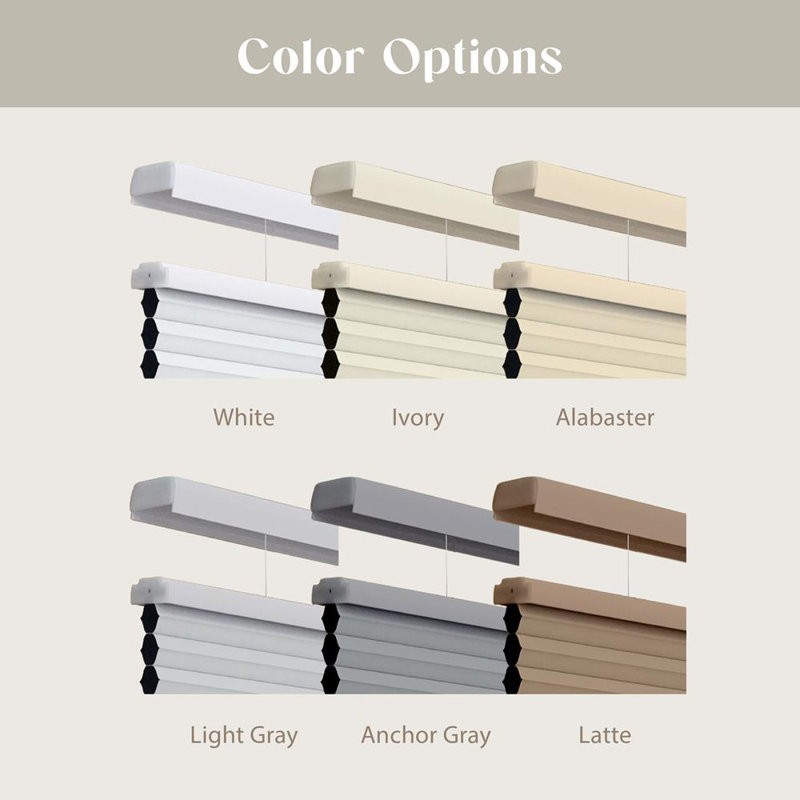 1.5″ Cordless Blackout Cellular Shade 36″ W X 60″ White, Polyester & PVC