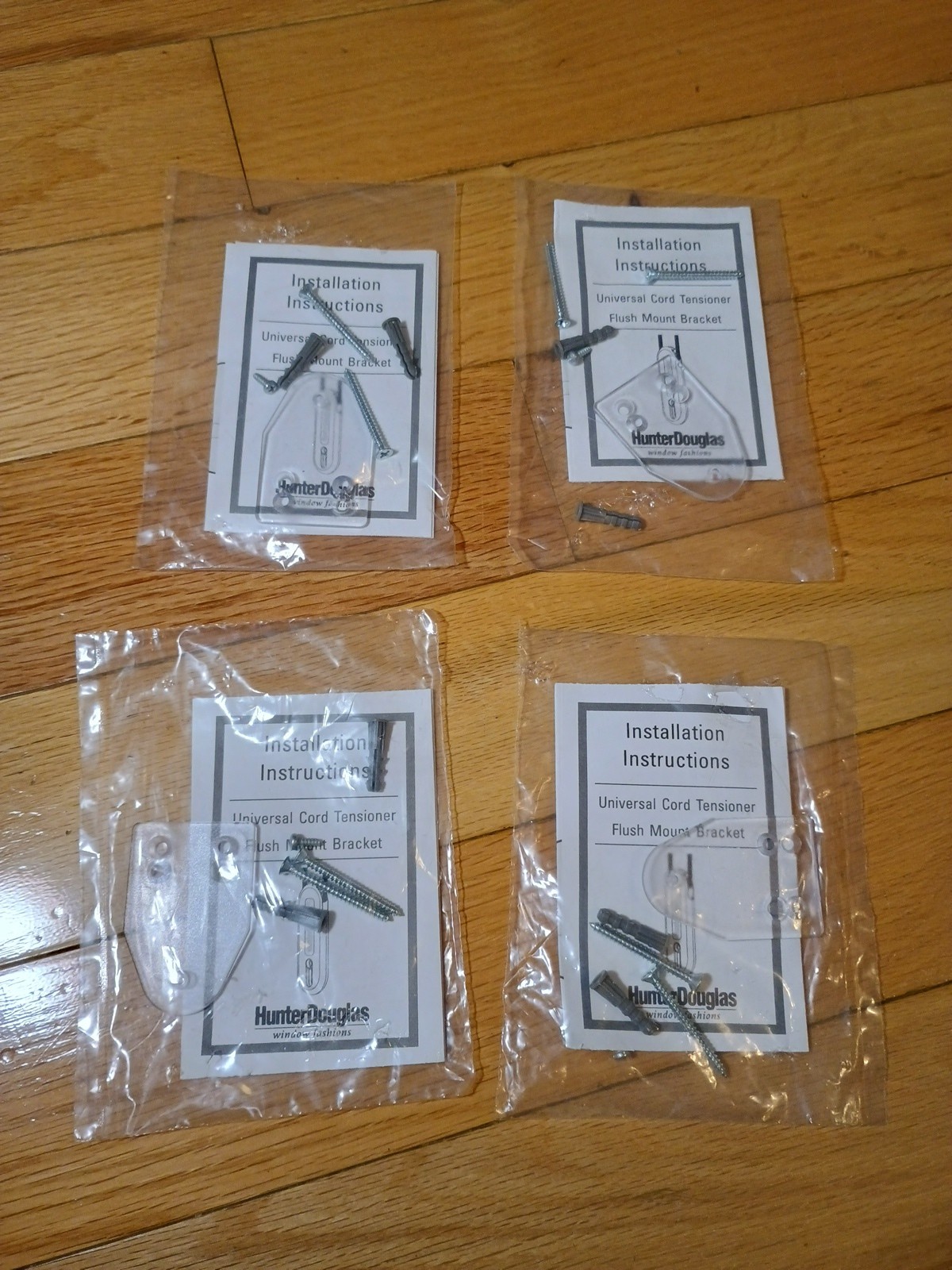 4 Packs! Universal Cord Tensioner Flush Mount Bracket Kit. Hunter Douglas Window