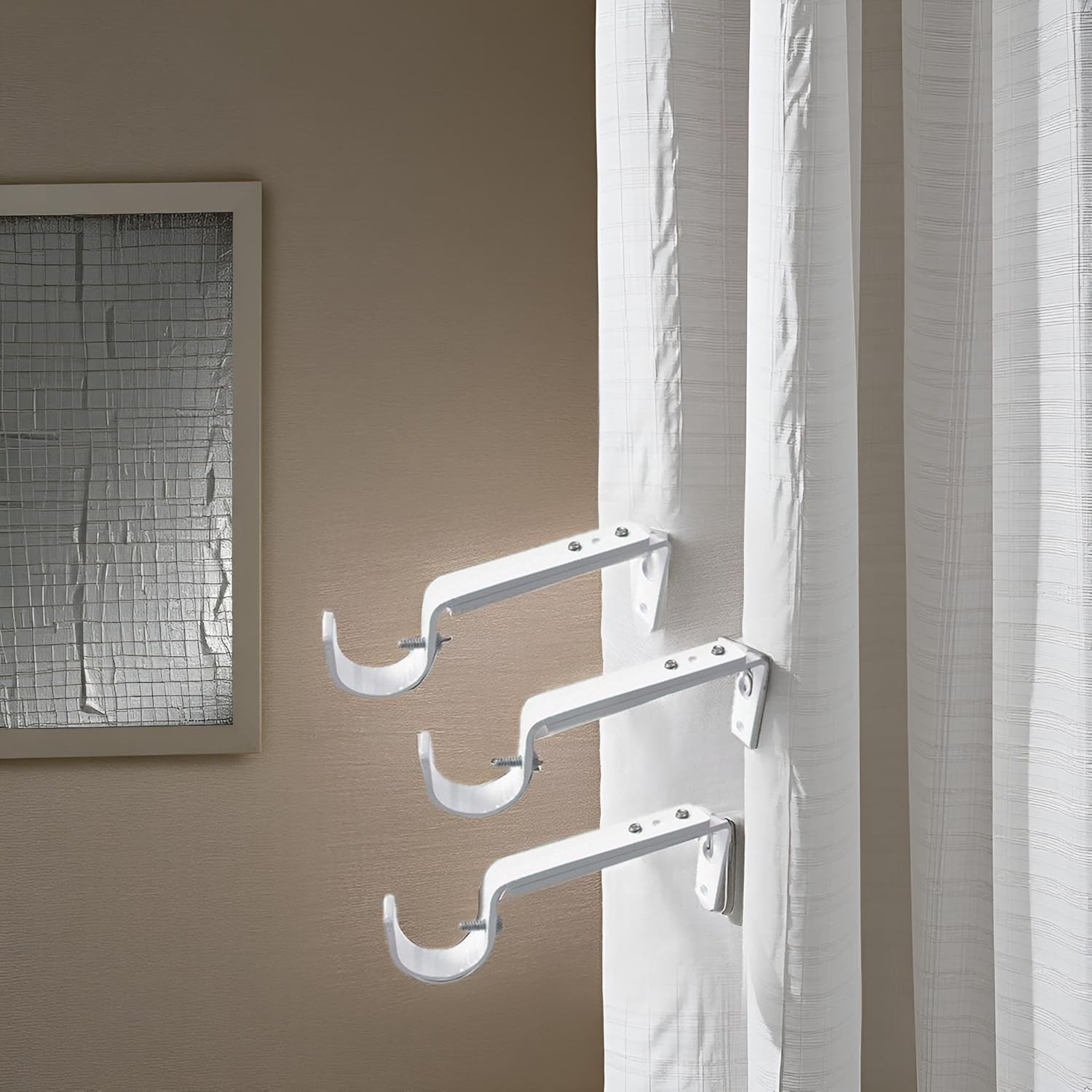 Curtain Rod Brackets Heavy Duty Drapery Hardware Adjustable Curtain Rod Holde…