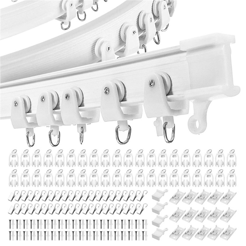 Customizable Curtain Rails 5 Meter Bendable and Cuttable Designs with Rollers