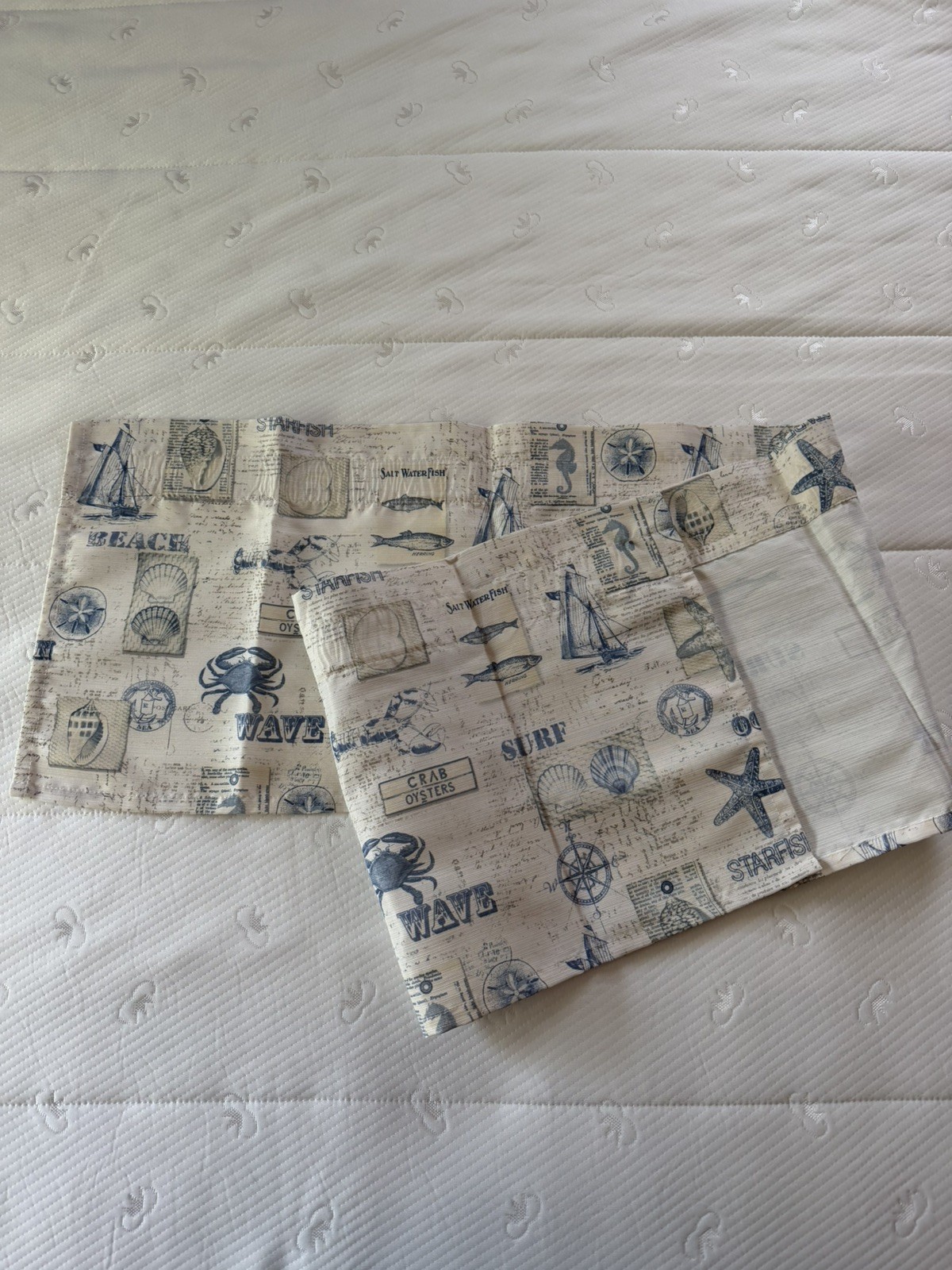 1PC WINDOW CURTAIN VALANCE 60” x 13” nautical starfish beach theme pocket rod