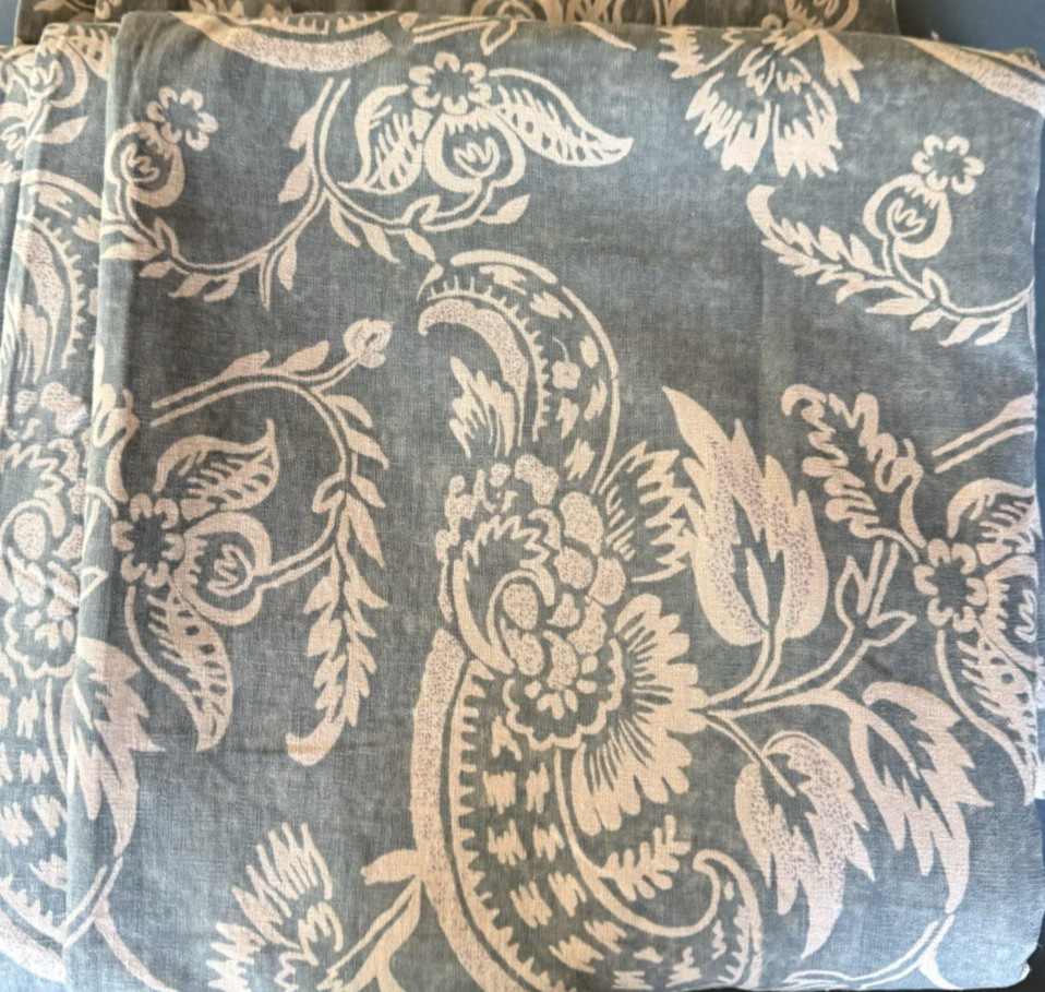Set Pottery Barn Alessandra Scroll Drapes 50 x 84 Sage Green Pair Lined Blackout