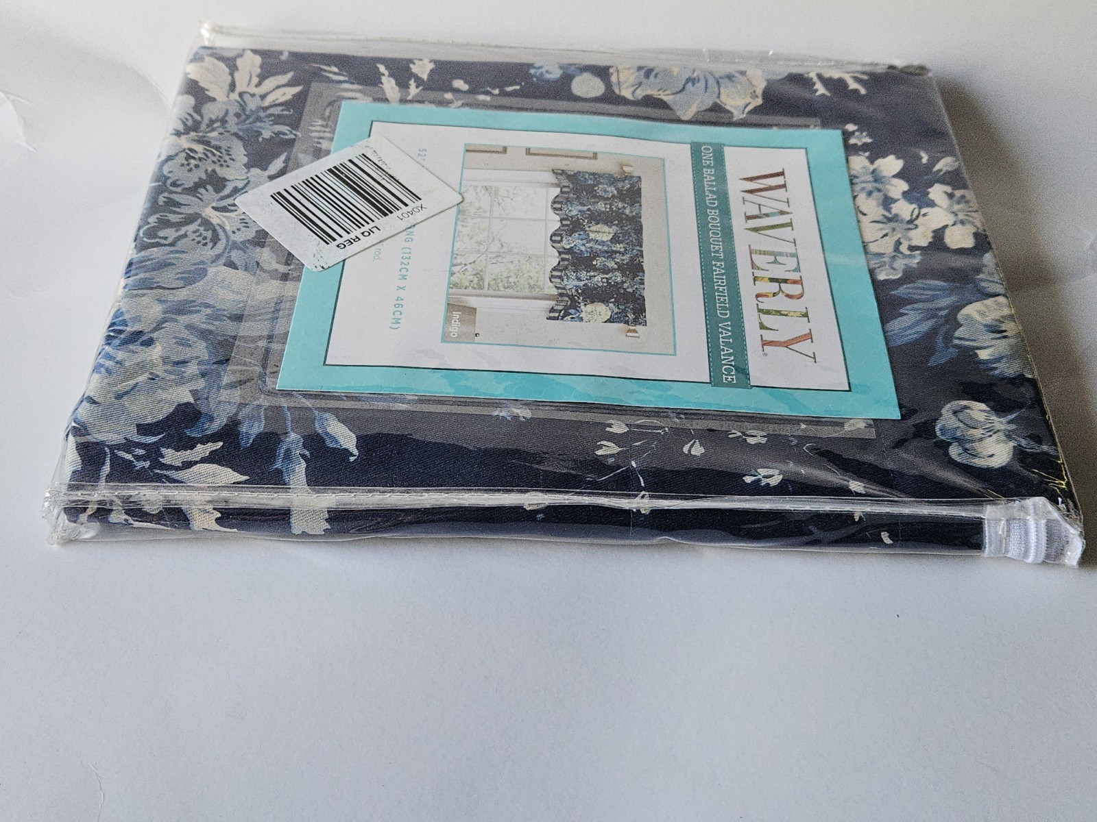 Waverly BALLAD BOUQUET Valance in Indigo Blue Floral FAIRFIELD 52×18 NEW