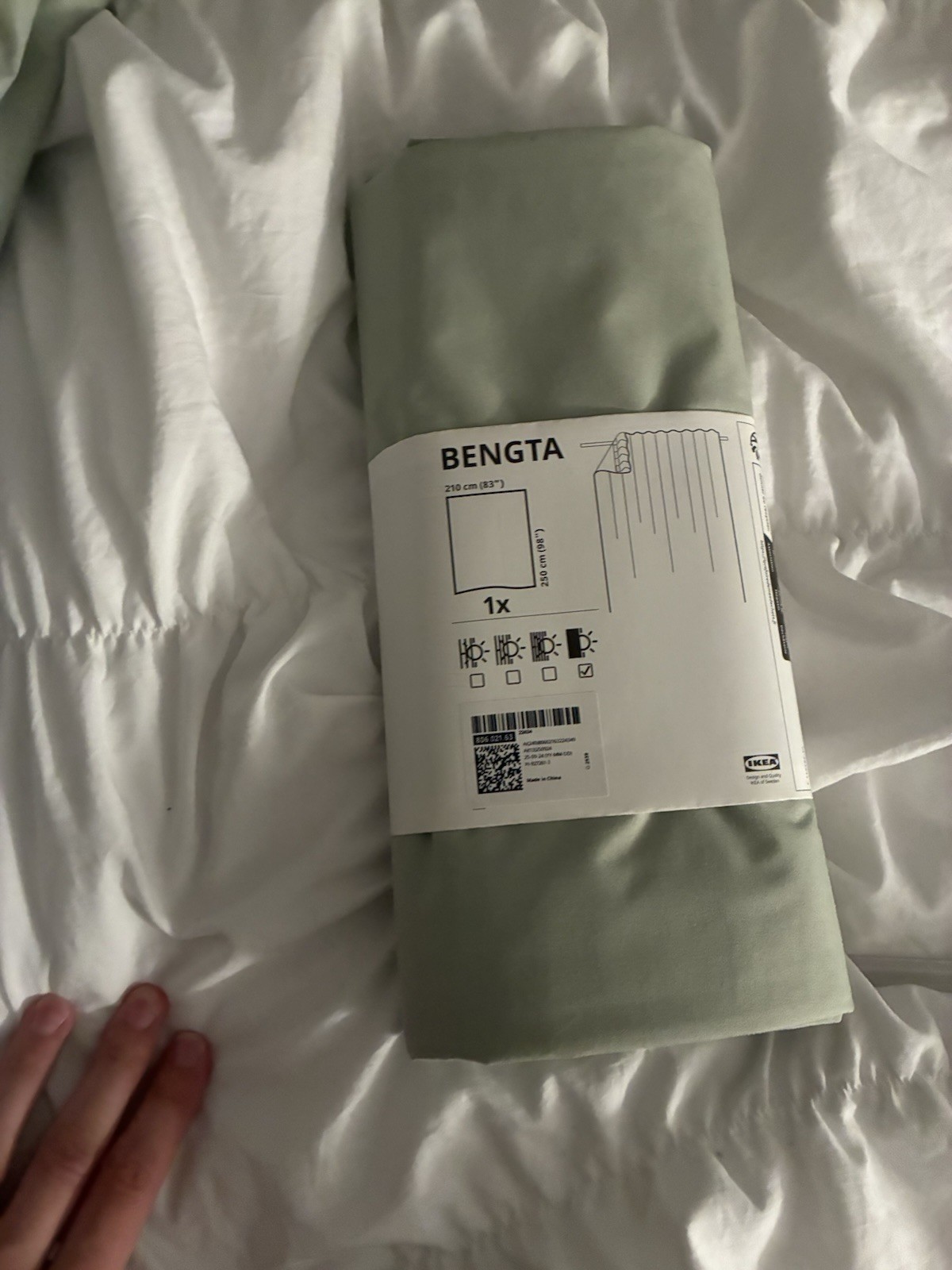 IKEA BENGTA Green Blackout Curtain Panel Polyester 83 x 98 in