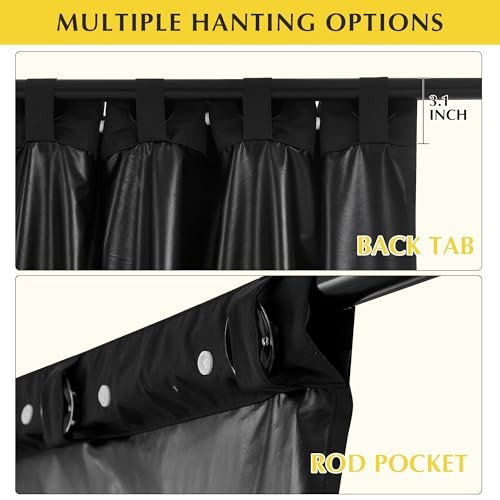 Adjustable Portable Travel 100% Blackout Curtain Shade 78 inch Long for Cafe