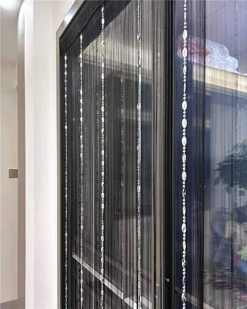 100cmX200cm Decorative Door String Curtain Beads Wall Panel Fringe Window Room D