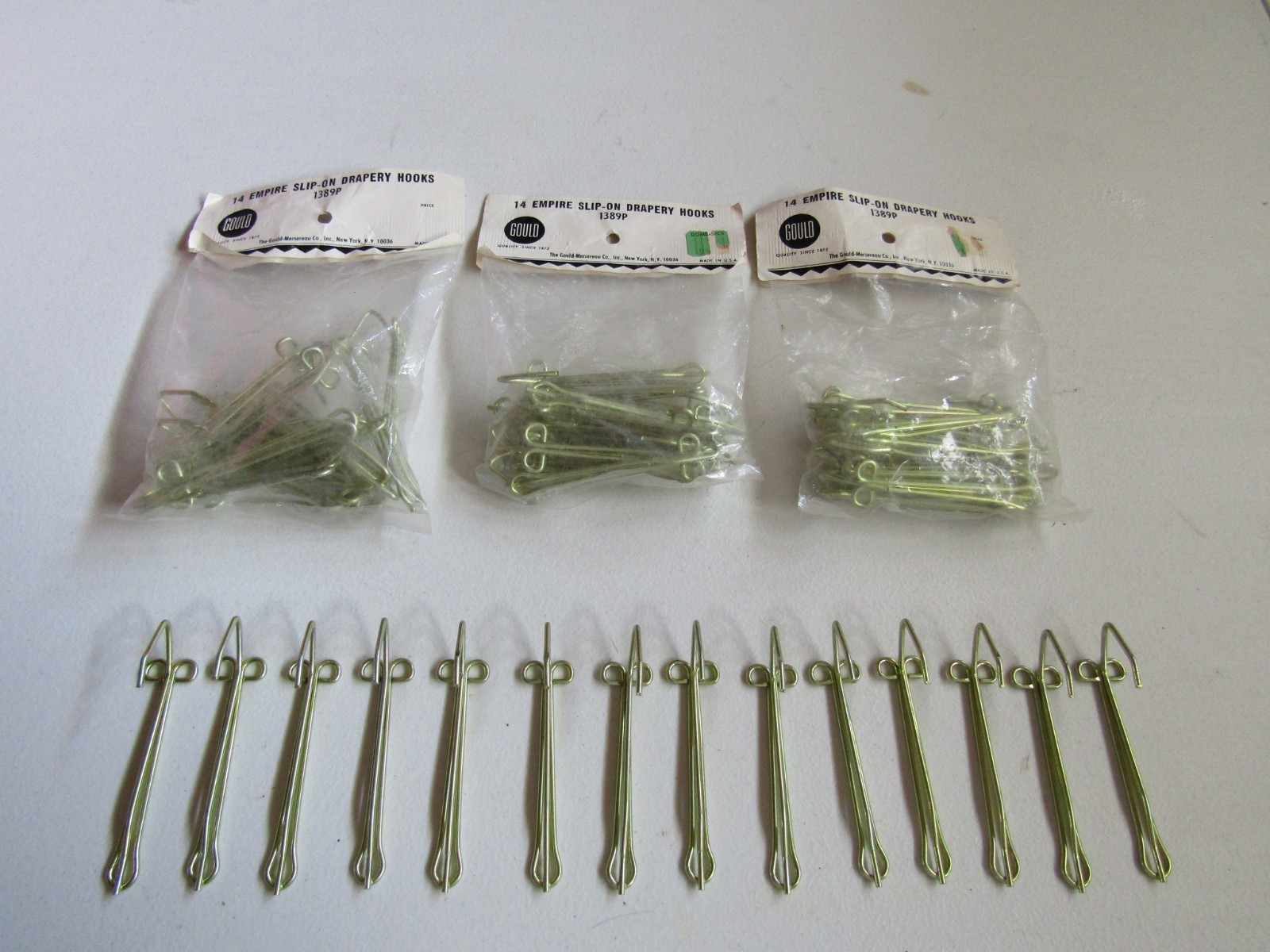 57 Pieces Empire Slip-On Drapery Hooks Gold Color